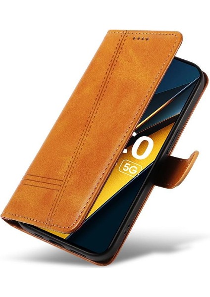 Xiaomi Poco X6 Pro 5g Için Filp Durumda Preslenmiş Pu Deri Ayrılabilir Siyah (Yurt Dışından)