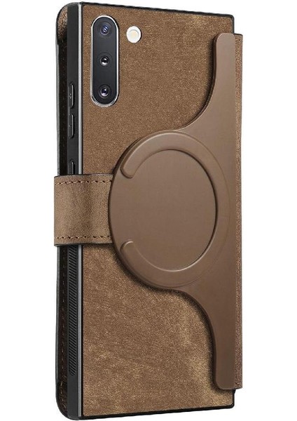 Samsung Galaxy Not 10 Için Flip Case Retro Mıknatıs Koruyucu Malzeme Kartı (Yurt Dışından)