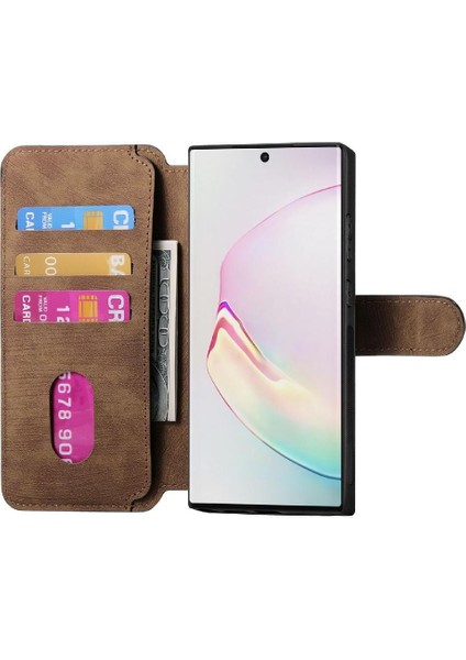 Samsung Galaxy Not 10 Için Flip Case Retro Mıknatıs Koruyucu Malzeme Kartı (Yurt Dışından)