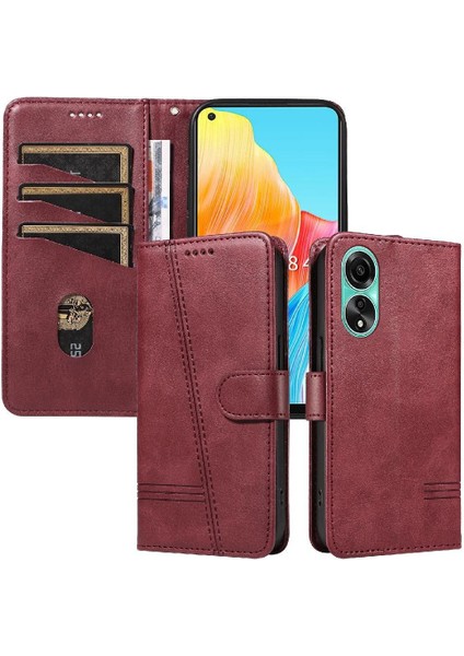 Oppo A78 4g Için Filp Durumda Ayrılabilir Siyah Bilezik Preslenmiş Pu Deri (Yurt Dışından)
