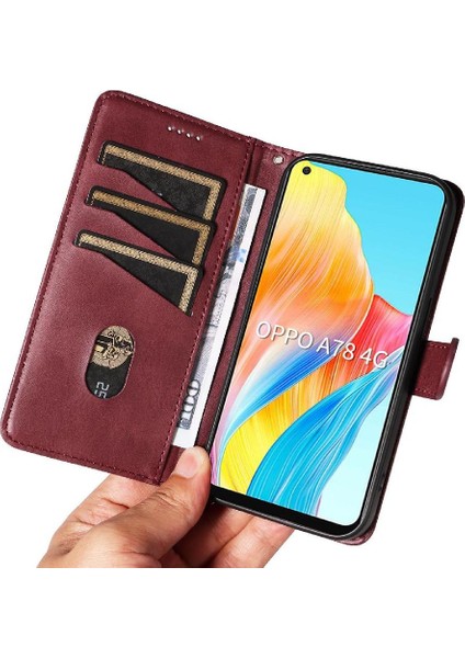 Oppo A78 4g Için Filp Durumda Ayrılabilir Siyah Bilezik Preslenmiş Pu Deri (Yurt Dışından) fiyatları