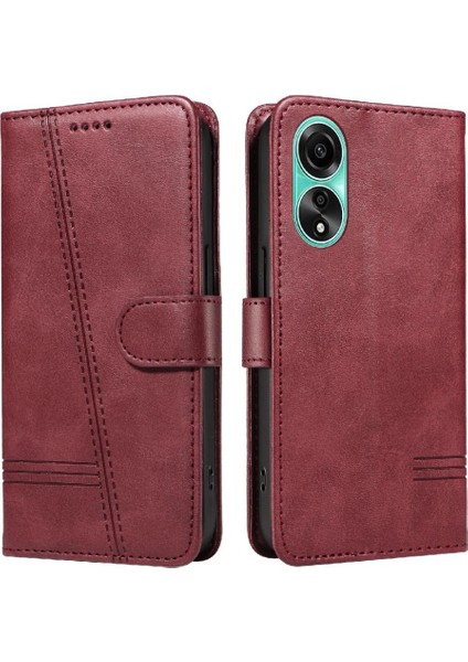 Oppo A78 4g Için Filp Durumda Ayrılabilir Siyah Bilezik Preslenmiş Pu Deri (Yurt Dışından) modelleri