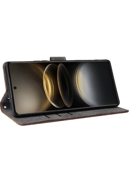 Vivo X100 Için Kılıf Ultra 5g Flip Folio Cüzdan Rfıd Engelleme Pu Deri (Yurt Dışından)