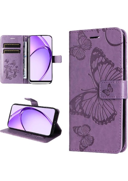 Kart Yuvası Standı Flip Kickstand ile Oppo A3 Pro 5g Pu Deri Için Kılıf (Yurt Dışından)