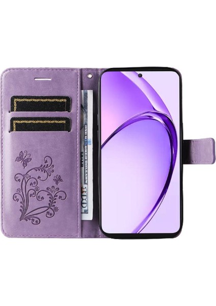Kart Yuvası Standı Flip Kickstand ile Oppo A3 Pro 5g Pu Deri Için Kılıf (Yurt Dışından)