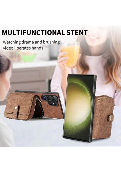Samsung Galaxy S24 Ultra Ayarlanabilir Kordon 7 Kart Yuvaları Için Kılıf Standı (Yurt Dışından) fiyatları