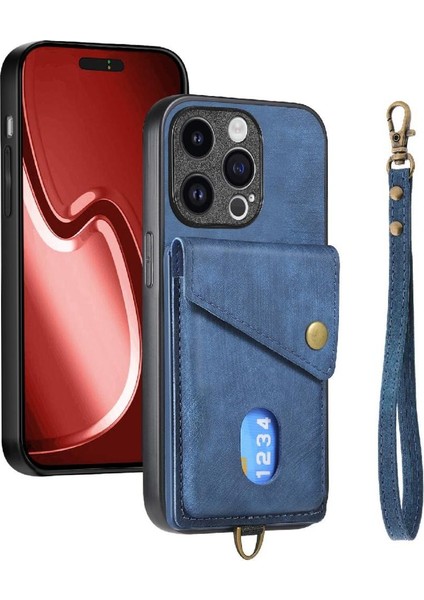 IPhone 15 Için Kılıf Pro Ayrılabilir Kordon Kart Yuvası Çok Fonksiyonlu (Yurt Dışından)