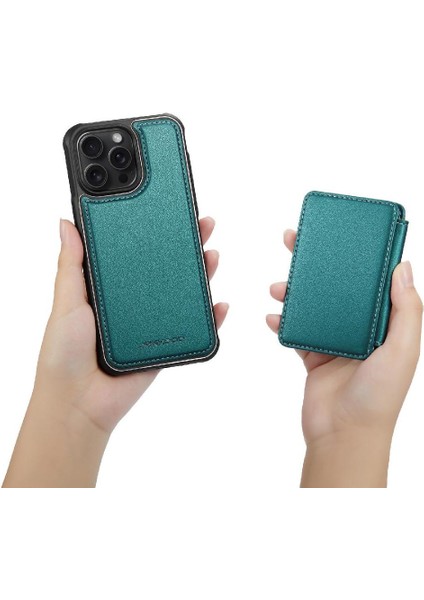 IPhone 15 Için Kılıf Pro Manyetik Standı Fonksiyonu Rfıd Engelleme 2 In 1 (Yurt Dışından)