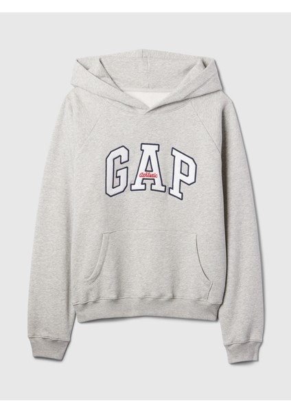 Kadın Gri Gap Logo Vintage Soft Kapüşonlu Sweatshirt