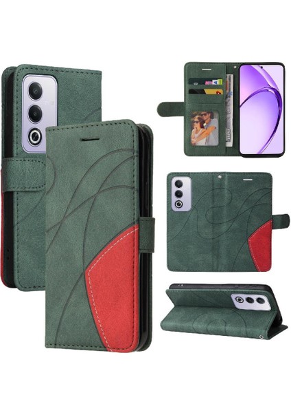 Oppo A3 Pro 5g Için Flip Case Dikiş Renk Deri Cüzdan Kickstand Flip (Yurt Dışından)