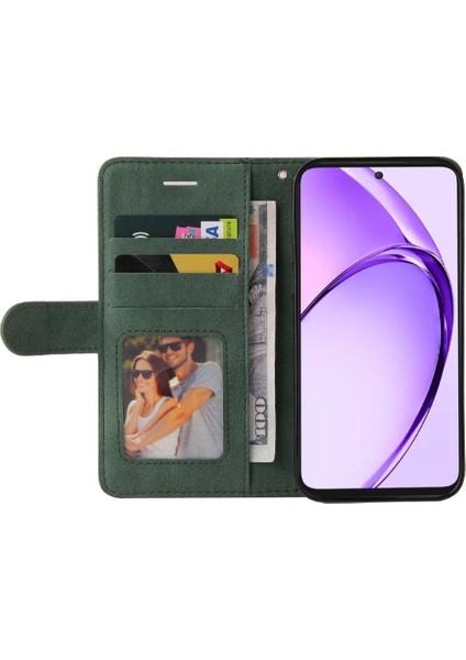 Oppo A3 Pro 5g Için Flip Case Dikiş Renk Deri Cüzdan Kickstand Flip (Yurt Dışından)