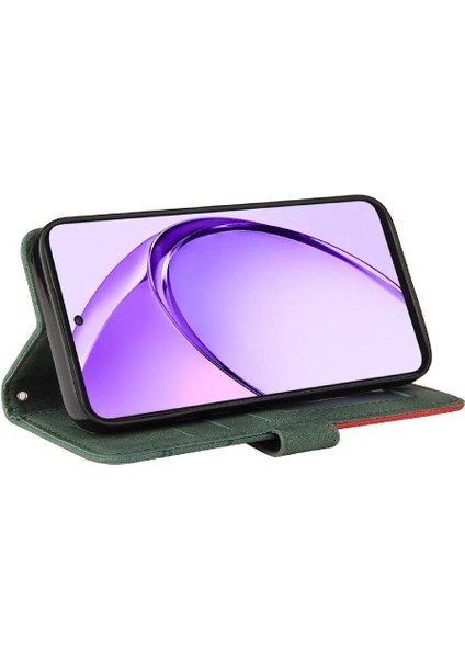 Oppo A3 Pro 5g Için Flip Case Dikiş Renk Deri Cüzdan Kickstand Flip (Yurt Dışından)