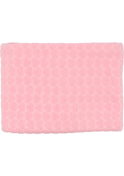 Pembe Kalp Kabartmalı Kalın Peluş Battaniye 100*120 cm