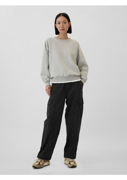 Kadın Siyah GapFit Crinkle Paraşüt Pantolon