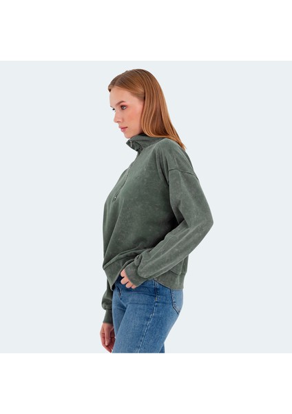 VIEWER Kadın Oversize Sweatshirt Haki modelleri
