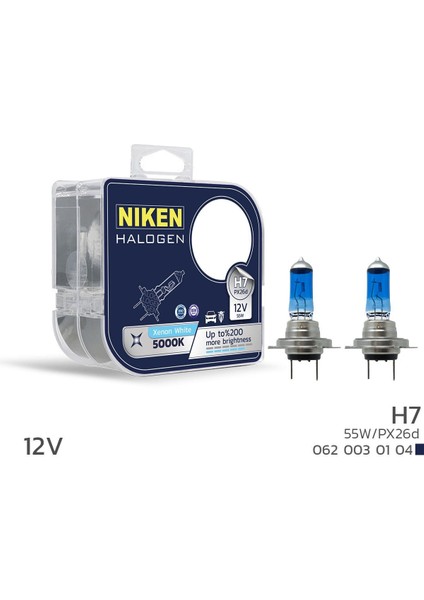 12V H7 55W Beyaz Işık Ampul PX26D 5000K