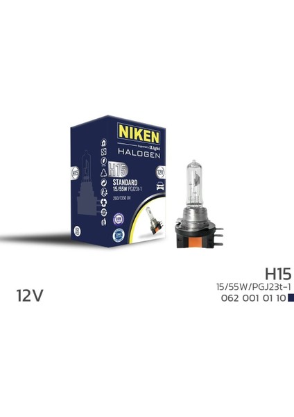 12V H15 15W/55W Halojen Ampul PGJ23T-1