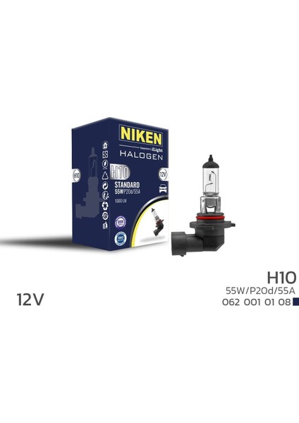 12V H10 55W Halojen Ampul P20D/55A