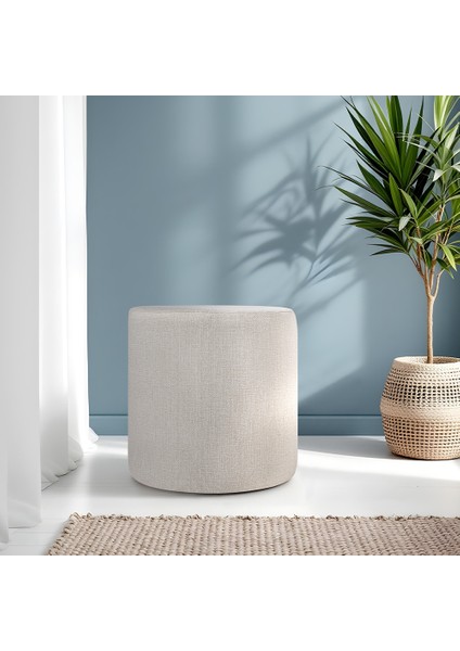 Luno Dekoratif Puf - Krem 40X40X40 cm
