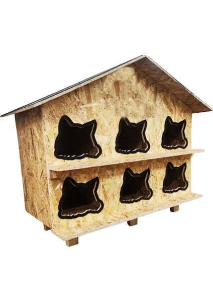 Kedi Evi Dış Ortam Uygun Ahşap Kedi Evi Osb 100 x 95 x 50 cm