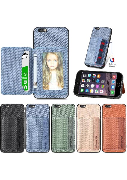 IPhone 6 Için Kılıf Artı Standı Fonksiyonu Komple Kamera Güvenlik Manyetik Kart (Yurt Dışından)