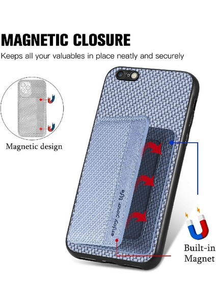 IPhone 6 Için Kılıf Artı Standı Fonksiyonu Komple Kamera Güvenlik Manyetik Kart (Yurt Dışından)