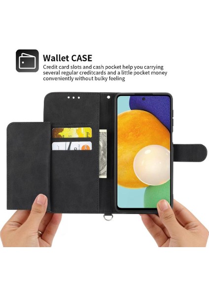 Samsung Galaxy A33 Kabartmalı Darbeye Bileklik Çoklu Için Flip Case (Yurt Dışından)