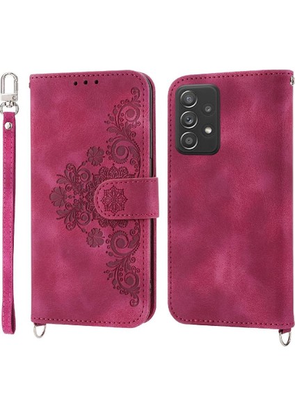 Samsung Galaxy A73 Kabartmalı Çoklu Kredi Kartı Yuvaları Için Flip Case (Yurt Dışından)