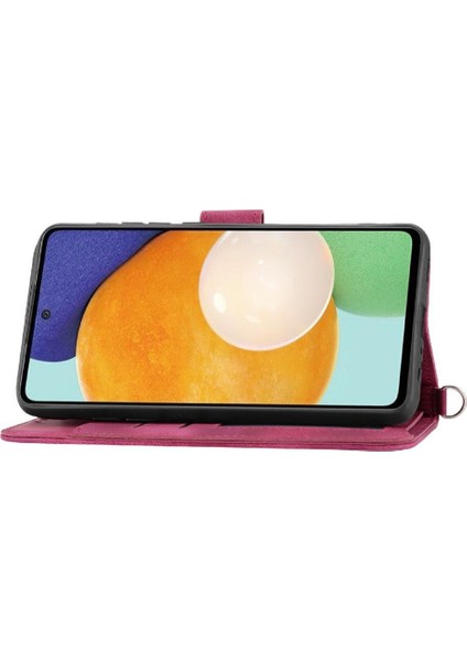 Samsung Galaxy A73 Kabartmalı Çoklu Kredi Kartı Yuvaları Için Flip Case (Yurt Dışından)