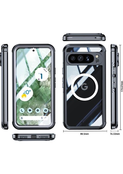 Google Pixel 9 Pro Xl Pet Koruyucu Film Için Miracase Manyetik Kılıf (Yurt Dışından)