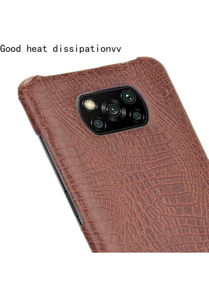 Şık Klasik Durumda Xiaomi Poco X3 Nfc Klasik Timsah Moda Anti (Yurt Dışından)