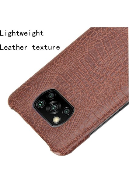 Şık Klasik Durumda Xiaomi Poco X3 Nfc Klasik Timsah Moda Anti (Yurt Dışından)