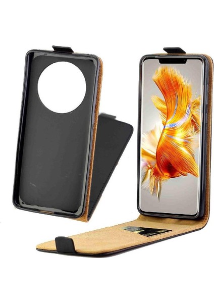 Huawei Mate 50 Pro Tpu Deri Kart Yuvası Iş Için Dikey Flip Case (Yurt Dışından)