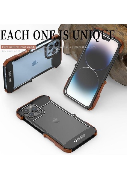 IPhone 14 Için Kılıf Artı, Damla Koruma Alüminyum Metal Ahşap Tampon Çerçeve (Yurt Dışından) modelleri