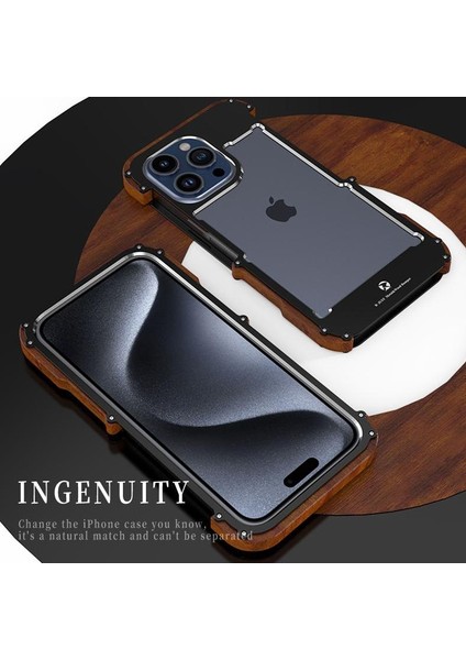 IPhone 15 Için Kılıf, Damla Koruma Alüminyum Metal Ahşap Tampon Çerçeve Kapak (Yurt Dışından) indirimleri