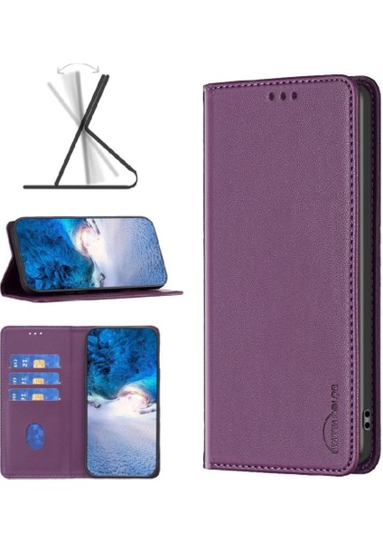 Xiaomi Poco F5 Pro Iş Manyetik Cüzdan Pu Deri Yuvası Için Flip Case (Yurt Dışından)