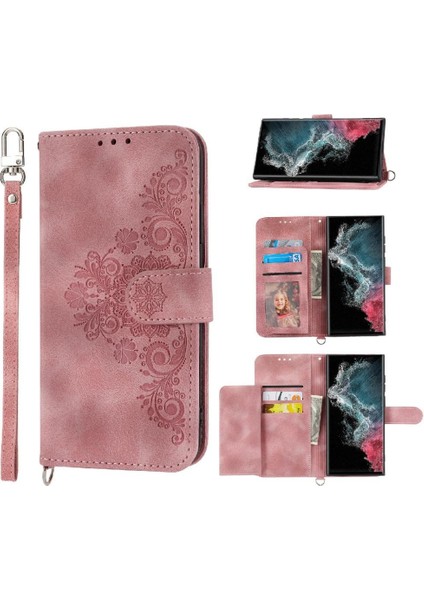 Samsung Galaxy S22 Ultra Bileklik Çoklu Kredi Kartı Için Flip Case (Yurt Dışından)