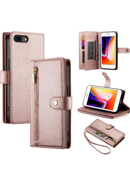 IPhone 6 Için Flip Case Artı Çok Fonksiyonlu Kart Yuvaları Bilek Kayışı Cüzdan (Yurt Dışından)