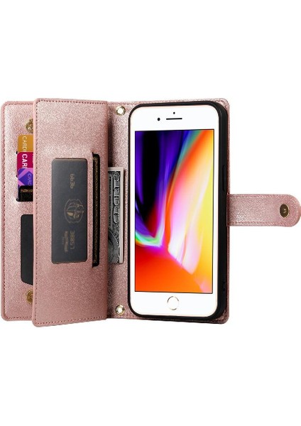 IPhone 6 Için Flip Case Artı Çok Fonksiyonlu Kart Yuvaları Bilek Kayışı Cüzdan (Yurt Dışından)