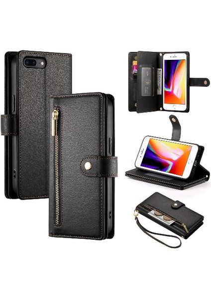 IPhone 6 Için Flip Case Artı Çok Fonksiyonlu Kart Yuvaları Bilek Kayışı Cüzdan (Yurt Dışından)