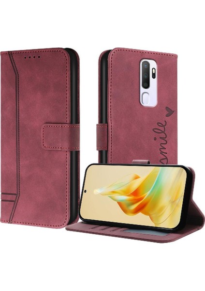 Oppo A9 2020 Için Telefon Kılıfı Manyetik Kapatma Pu Deri Flip Folio Cüzdan (Yurt Dışından)