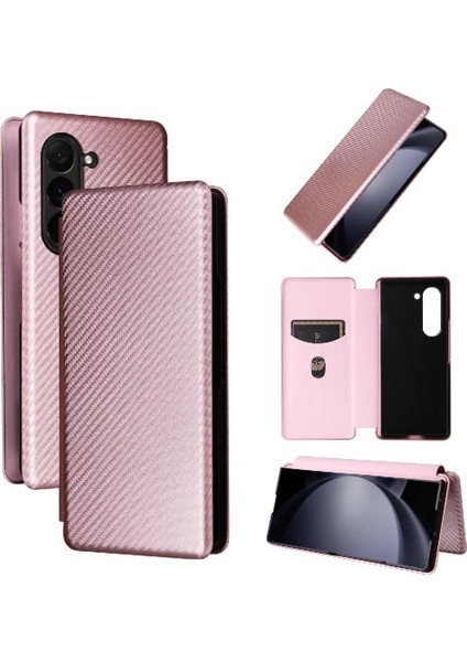 Samsung Galaxy Z Için Flip Case Kart Tutucu Kickstand Fiber ile 6 5g Kat (Yurt Dışından)