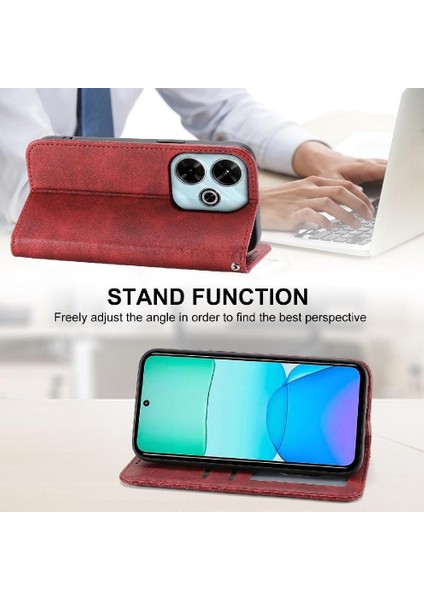 Xiaomi Redmi Için Flip Case 13 4g Cüzdan El Kayışı Günlük Kullanım Eşkenar Dörtgen Şekli (Yurt Dışından)