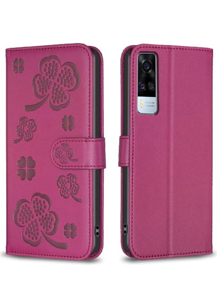 Vıvo Y51/Y51S/VIVO 1A Cüzdan Yonca Çiçek Pu Deri Kart Için Flip Case (Yurt Dışından) indirimleri