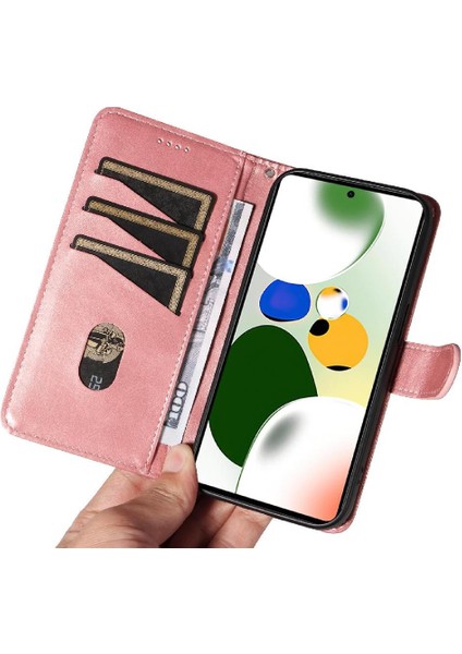 Xiaomi Poco X5 Pro 5g Için Filp Durumda Ayrılabilir Siyah Bilezik Preslenmiş Pu (Yurt Dışından) modelleri