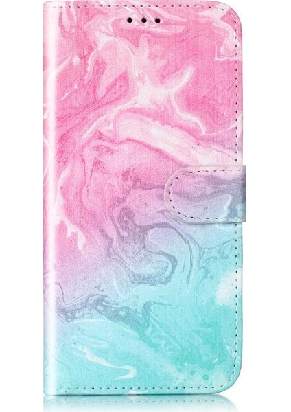 Huawei P30 Lite Mermer Desen Tam Koruma Manyetik Kart Için Flip Case (Yurt Dışından)