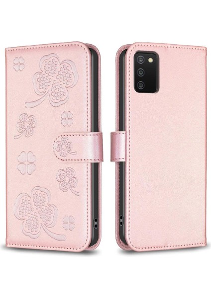 Samsung Galaxy A02S Yonca Çiçek Çok Renkli Pu Deri Için Flip Case (Yurt Dışından)