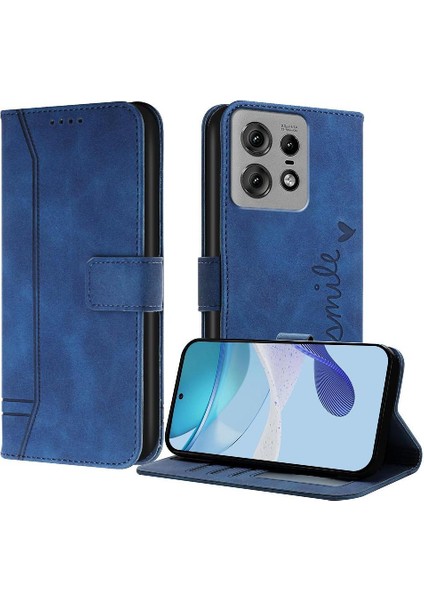 Motorola Moto Kenar 50 Pro Için Telefon Kılıfı El Kayışı Pu Deri Kart Yuvaları (Yurt Dışından)