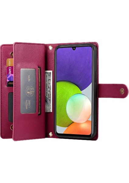 Samsung Galaxy A22 4g Çok Fonksiyonlu Kart Yuvaları Bilek Kayışı Için Flip Case (Yurt Dışından) indirimleri