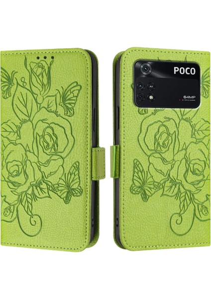 Xiaomi Poco M4 Pro 4g Için Kredi Kartı Yuvası Manyetik Cüzdan Pu (Yurt Dışından)
